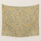 William Morris Pomegranate Fruit Blue Gold Wall Tapestry Gallery Image 4