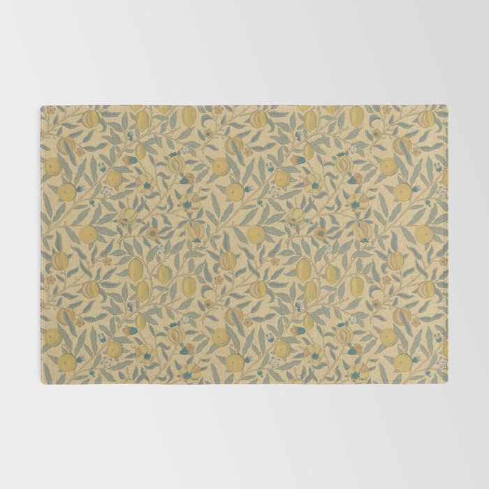 William Morris Pomegranate Fruit Blue Gold Rug Gallery Image 2