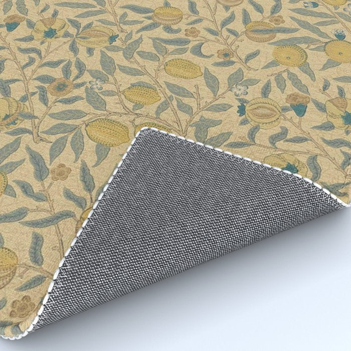William Morris Pomegranate Fruit Blue Gold Rug Gallery Image 4