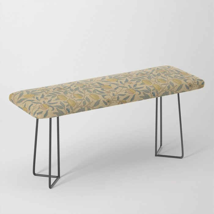 William Morris Pomegranate Fruit Blue Gold Bench Gallery Image 1