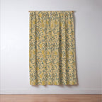 William Morris Pomegranate Fruit Blue Gold Window Curtain Gallery Image 3
