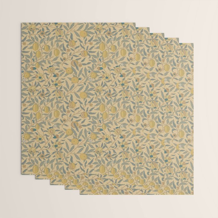 William Morris Pomegranate Fruit Blue Gold Wrapping Paper Gallery Image 3