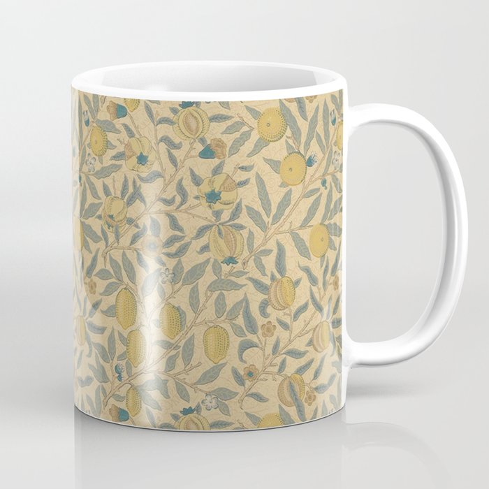 William Morris Pomegranate Fruit Blue Gold Coffee Mug Gallery Image 1