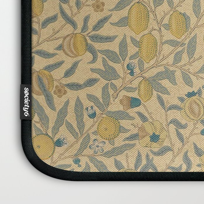 William Morris Pomegranate Fruit Blue Gold Laptop Sleeve Gallery Image 3