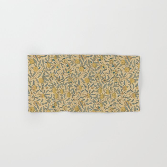 William Morris Pomegranate Fruit Blue Gold Bath Towel Gallery Image 1