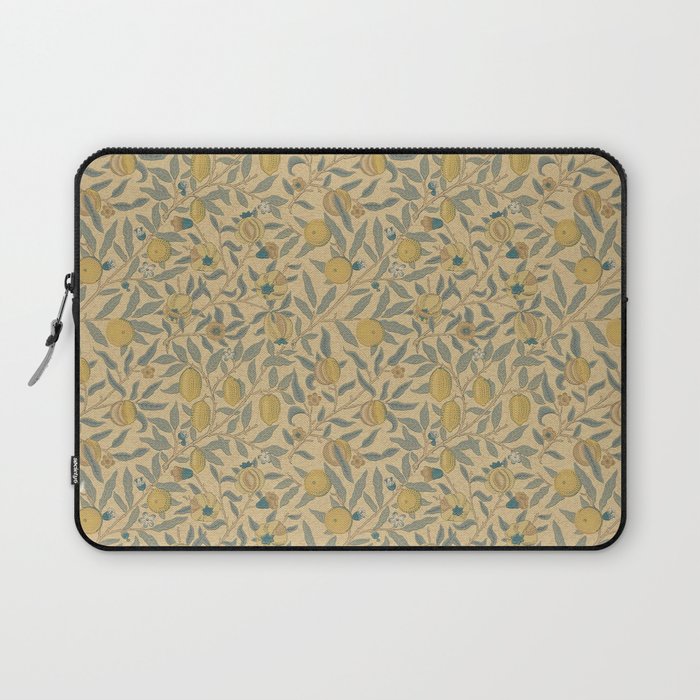 William Morris Pomegranate Fruit Blue Gold Laptop Sleeve Gallery Image 1