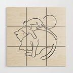 Cats line art 1 Wood Wall Art Gallery Image 1