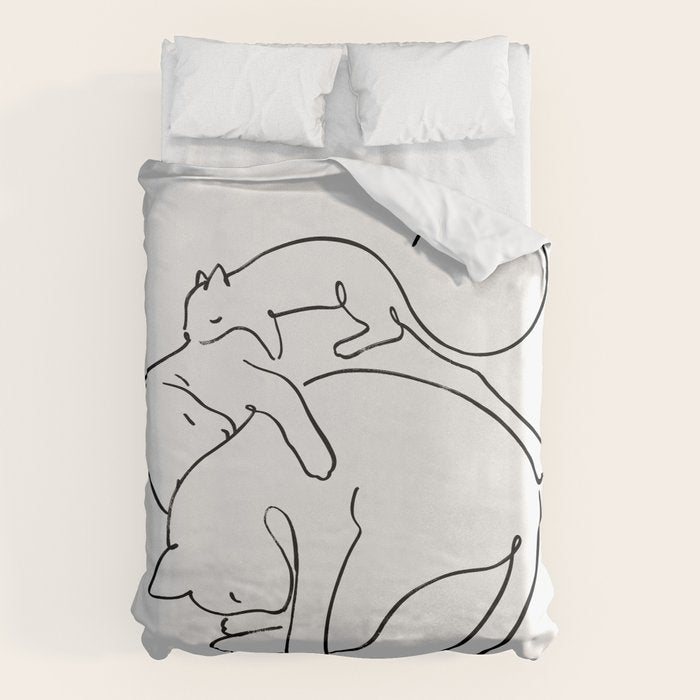 Cats line art 1 Duvet Cover Gallery Image 6
