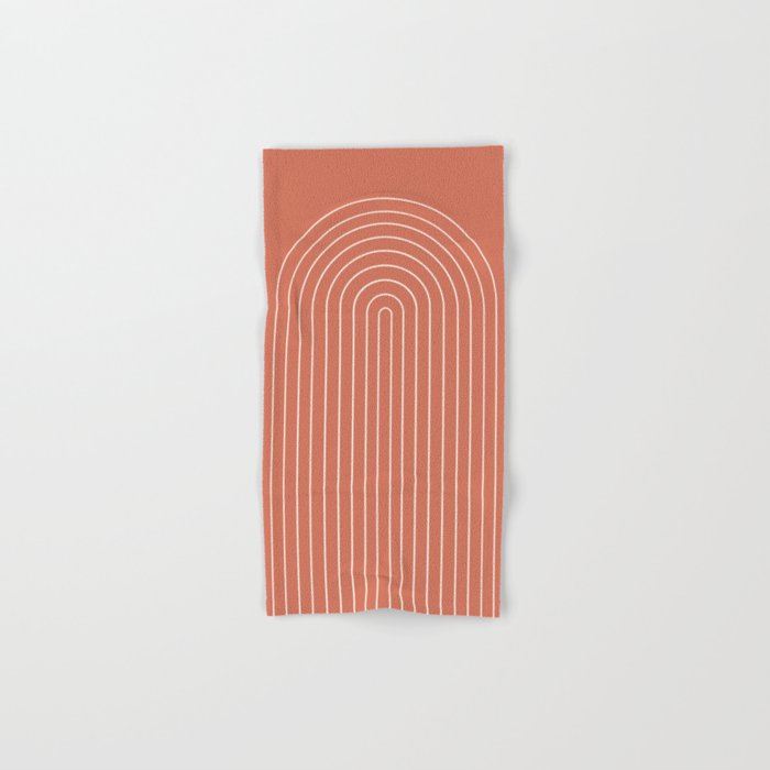 Minimal Arch LI Coral Red Modern Geometric Lines Bath Towel Gallery Image 1