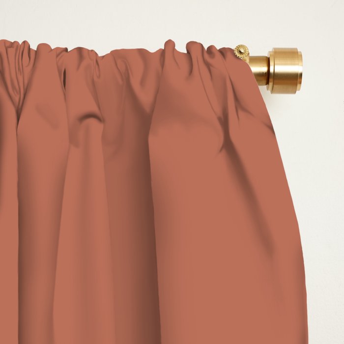 Minimal Arch LI Coral Red Modern Geometric Lines Window Curtain Gallery Image 2