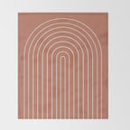 Minimal Arch LI Coral Red Modern Geometric Lines Throw Blanket Gallery Image 2