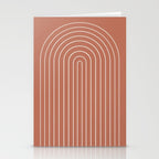 Minimal Arch LI Coral Red Modern Geometric Lines Stationery Card Gallery Image 2