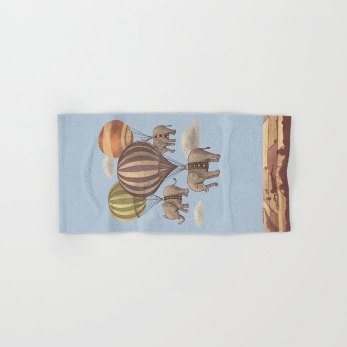 Flight of the Elephants - blue option Bath Towel Gallery Image 1