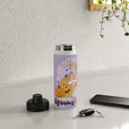 Hippie Groovy Halloween Print in Pastel Lilac Water Bottle Gallery Image 4