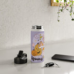 Hippie Groovy Halloween Print in Pastel Lilac Water Bottle Gallery Image 4