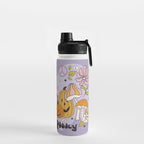 Hippie Groovy Halloween Print in Pastel Lilac Water Bottle Gallery Image 2