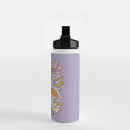Hippie Groovy Halloween Print in Pastel Lilac Water Bottle Gallery Image 2