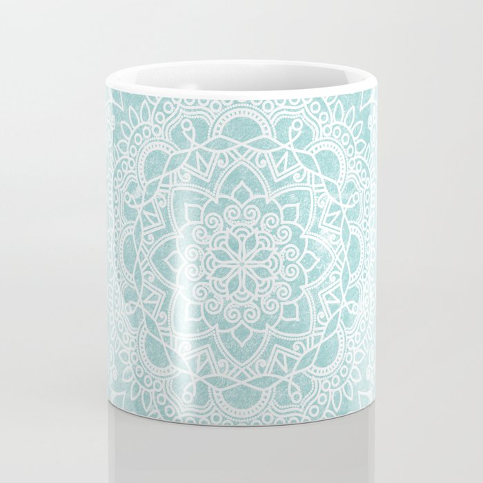 Mandala on concrete - teal Coffee Mug Gallery Image 4