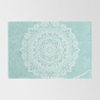Mandala on concrete - teal Rug Gallery Image 2
