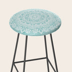 Mandala on concrete - teal Stool Gallery Image 2