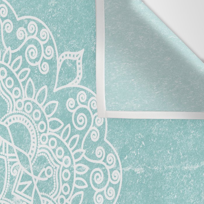 Mandala on concrete - teal Wall Tapestry Gallery Image 3
