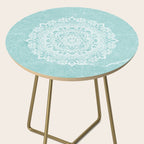 Mandala on concrete - teal Side Table Gallery Image 2