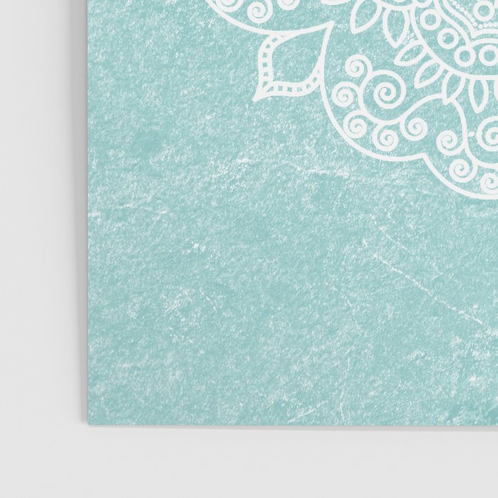 Mandala on concrete - teal Poster Gallery Image 3