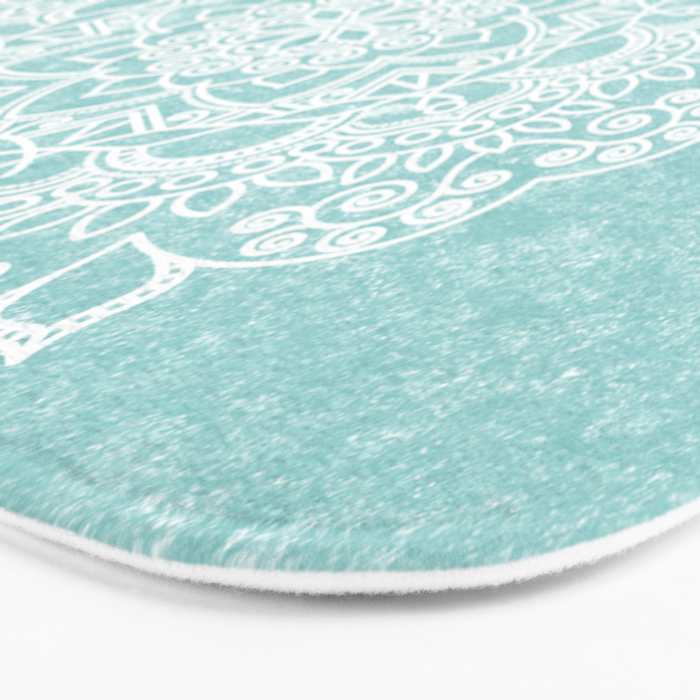 Mandala on concrete - teal Bath Mat Gallery Image 3