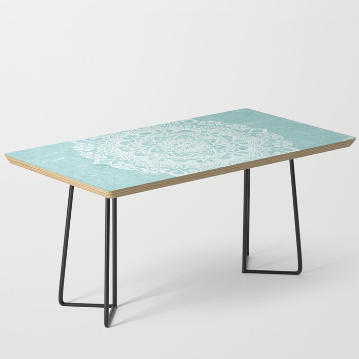 Mandala on concrete - teal Coffee Table Gallery Image 1