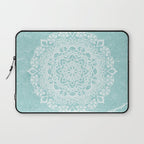 Mandala on concrete - teal Laptop Sleeve Gallery Image 1