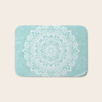 Mandala on concrete - teal Bath Mat Gallery Image 1