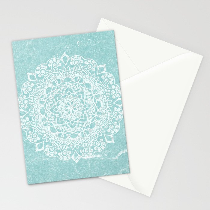 Mandala on concrete - teal Stationery Card Gallery Image 2