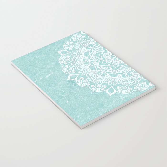 Mandala on concrete - teal Notebook Gallery Image 3