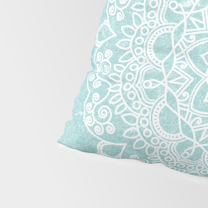 Mandala on concrete - teal Pillow Sham Gallery Image 4