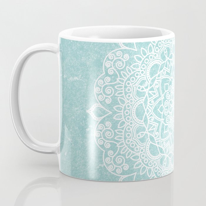 Mandala on concrete - teal Coffee Mug Gallery Image 3