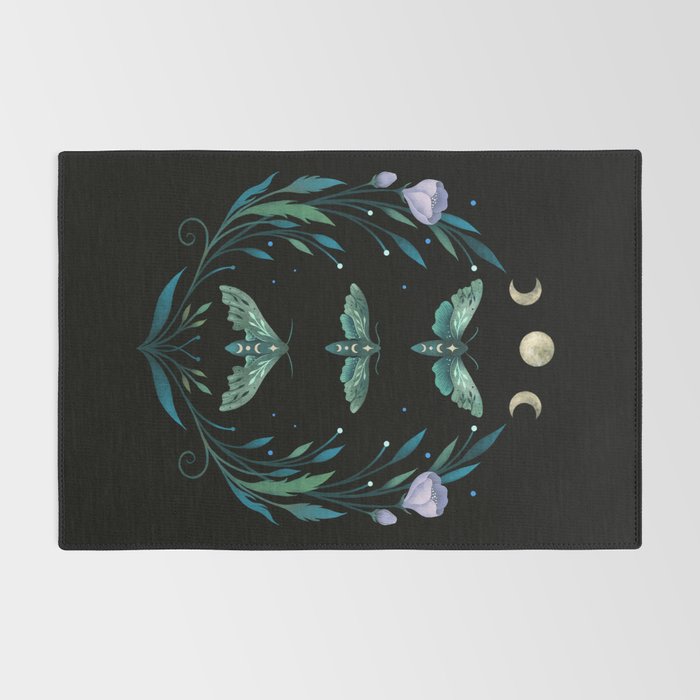 Lime Hawk Moths Night Rug Gallery Image 2