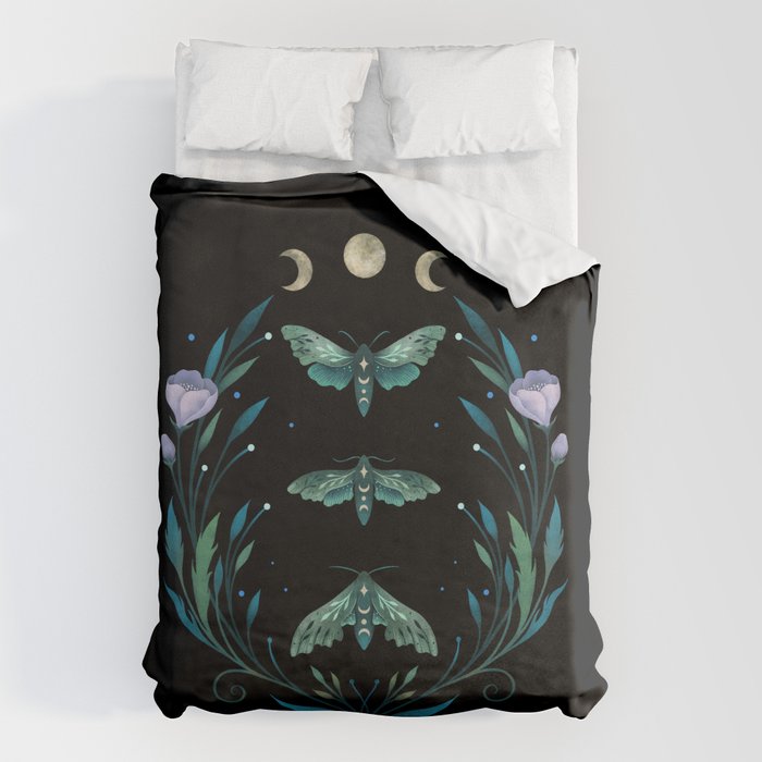 Lime Hawk Moths Night Duvet Cover Gallery Image 6