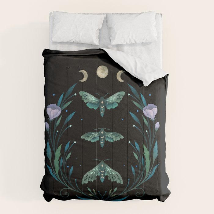 Lime Hawk Moths Night Comforter Gallery Image 6