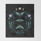 Lime Hawk Moths Night Throw Blanket Gallery Image 2