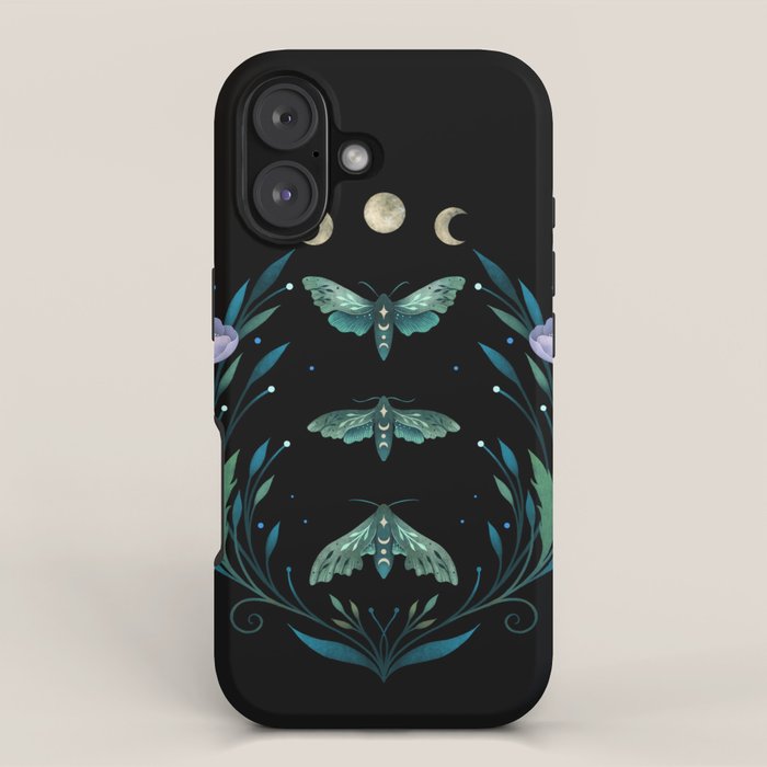 Lime Hawk Moths Night iPhone Case Gallery Image 1