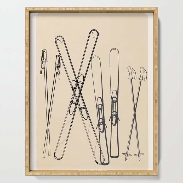 Minimal Skis 2 Serving Tray Gallery Image 1