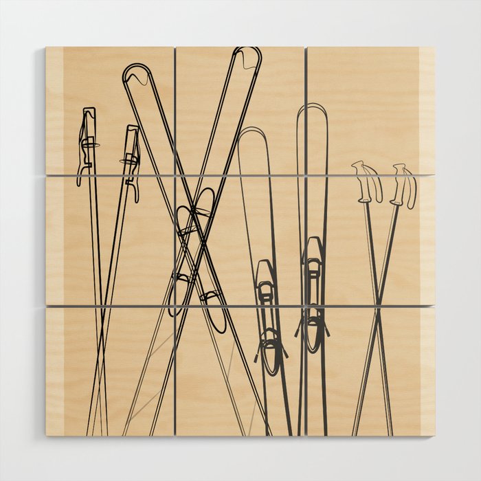 Minimal Skis 2 Wood Wall Art Gallery Image 1