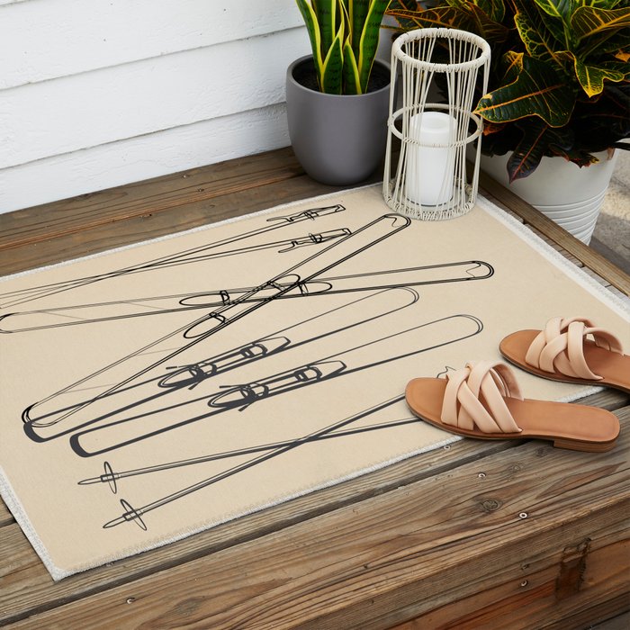 Minimal Skis 2 Outdoor Rug Gallery Image 2