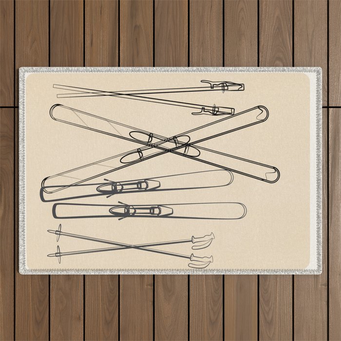 Minimal Skis 2 Outdoor Rug Gallery Image 1