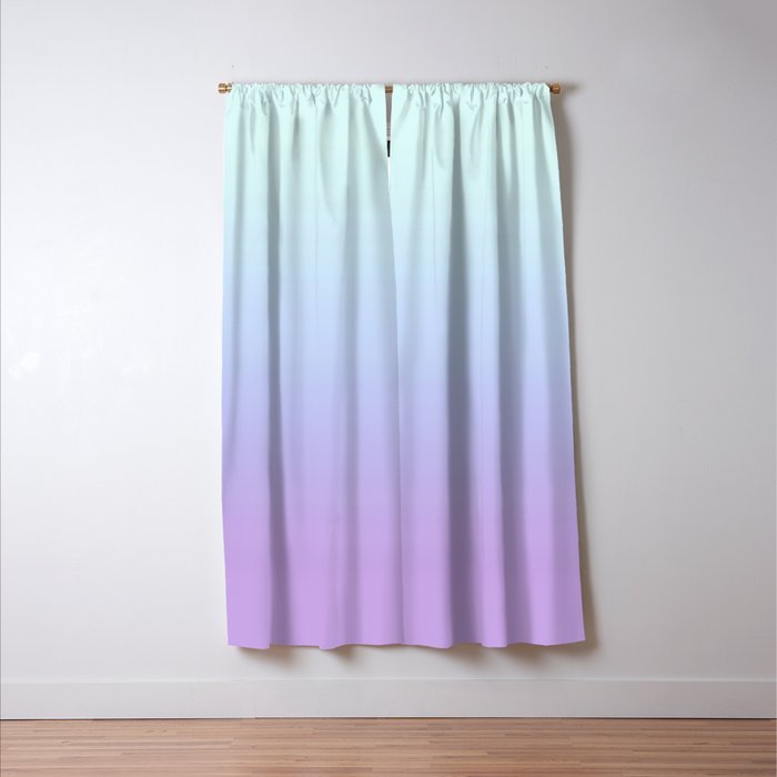 Ombre Color Lavender Blue Shade Window Curtain Gallery Image 3