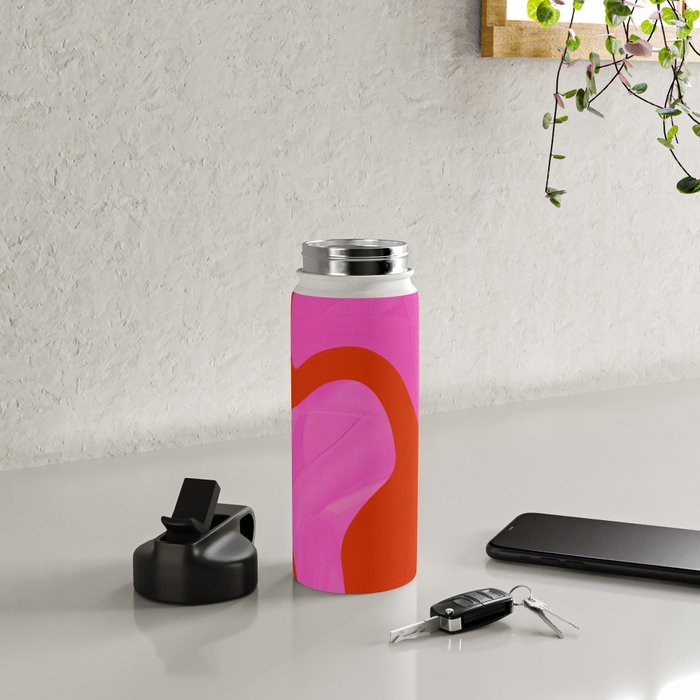abstract pink orange - imagine 2 Water Bottle Gallery Image 4