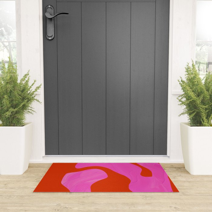 abstract pink orange - imagine 2 Welcome Mat Gallery Image 3