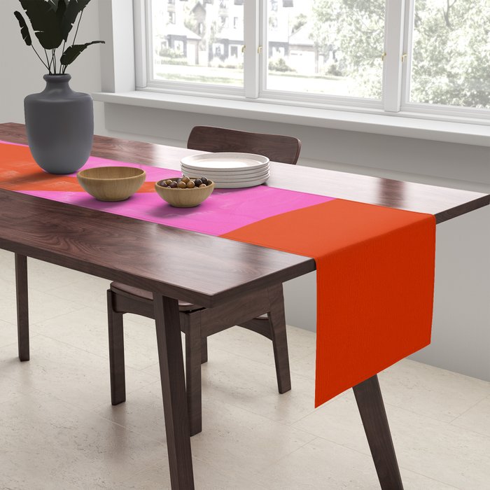 abstract pink orange - imagine 2 Table Runner Gallery Image 2