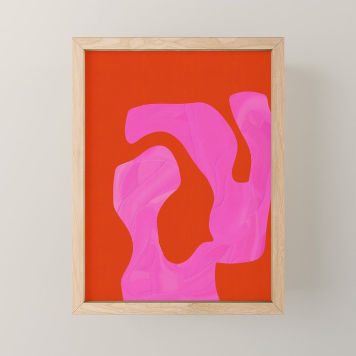 abstract pink orange - imagine 2 Mini Art Print Gallery Image 1