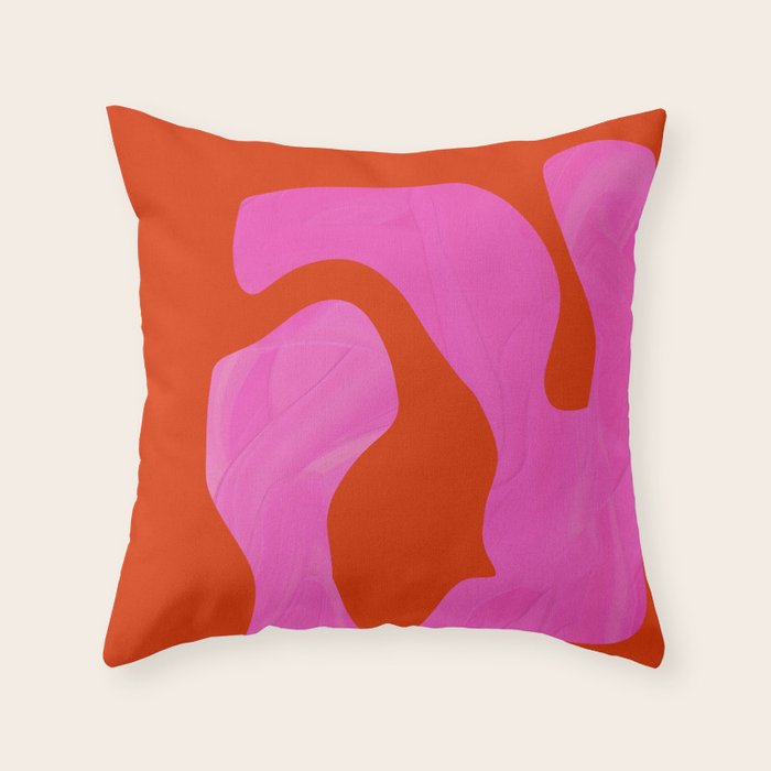 abstract pink orange - imagine 2 Throw Pillow Gallery Image 1